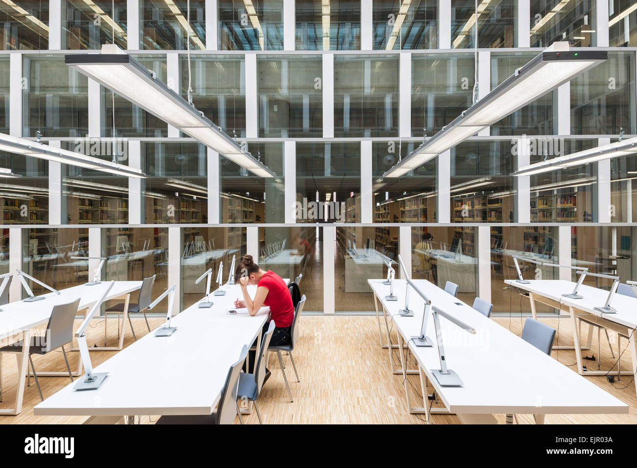 Le informazioni scientifiche Center & Academic Library, Katowice, Polonia. Architetto: HS99 , 2012. Foto Stock