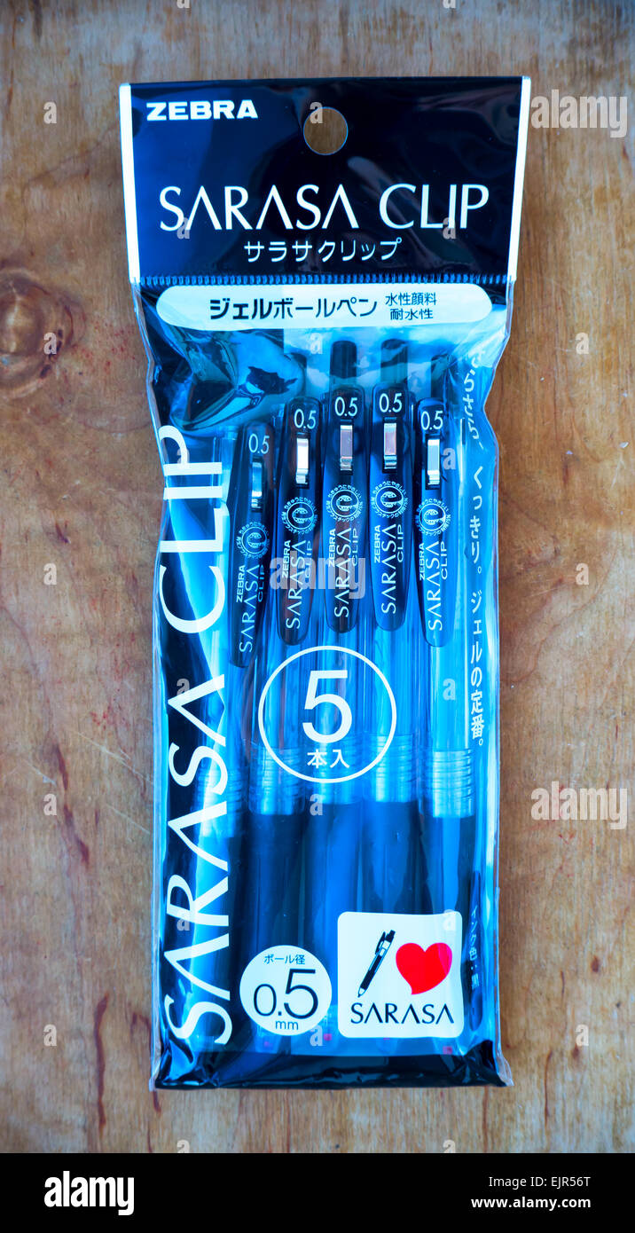 GOMEL, Bielorussia - Febbraio 16, 2015: Matita ZEBRA SARASA CLIP. Foto Stock