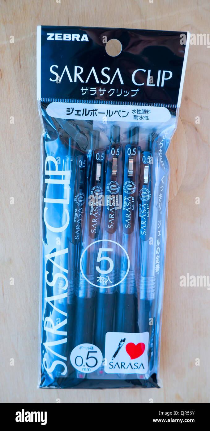GOMEL, Bielorussia - Febbraio 16, 2015: Matita ZEBRA SARASA CLIP. Foto Stock
