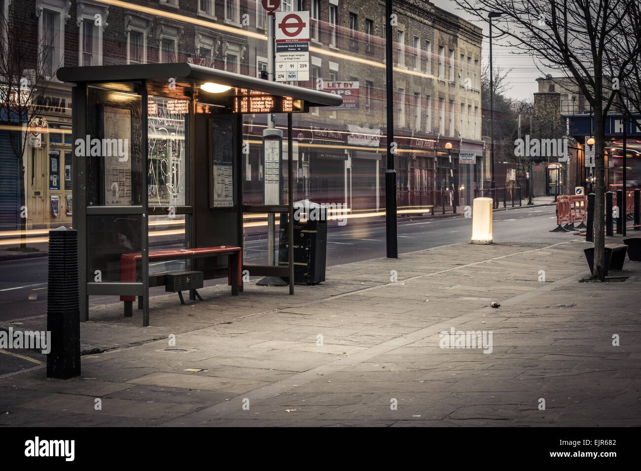 Caledonian Road Fermata Bus Foto Stock