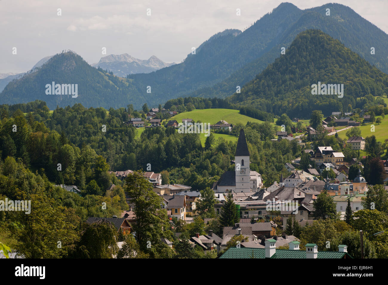 Bad Aussee mit Radling und Lawinenstein, Stiria, Salzkammergut, Austria Foto Stock