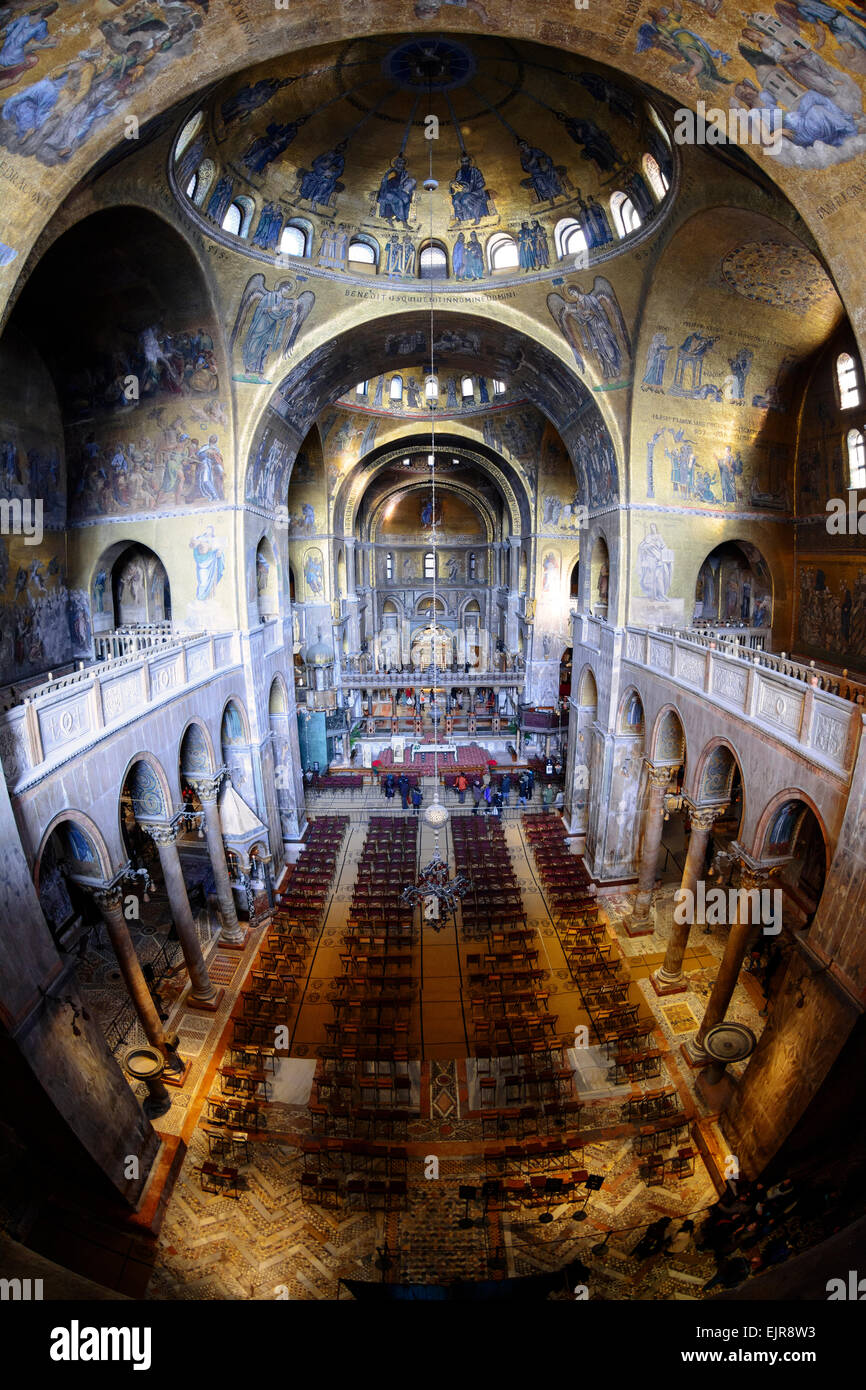 Interno del la Basilica di San Marco, Venezia, Italia. Foto Stock