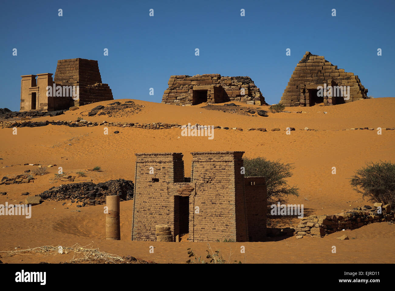 Il Nubian Meroe le Piramidi del Sudan Foto Stock