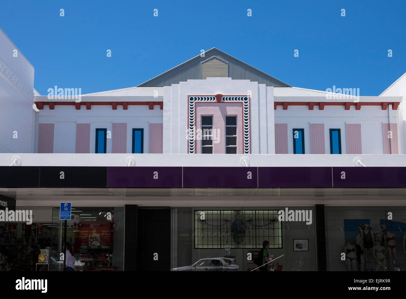 Plaza teatro, architettura art deco Napier, Nuova Zelanda Foto Stock