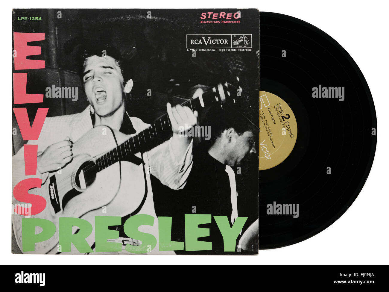 Elvis Presley il primo album, con il manicotto design usato dallo scontro per la loro mitica London Calling copertina album Foto Stock