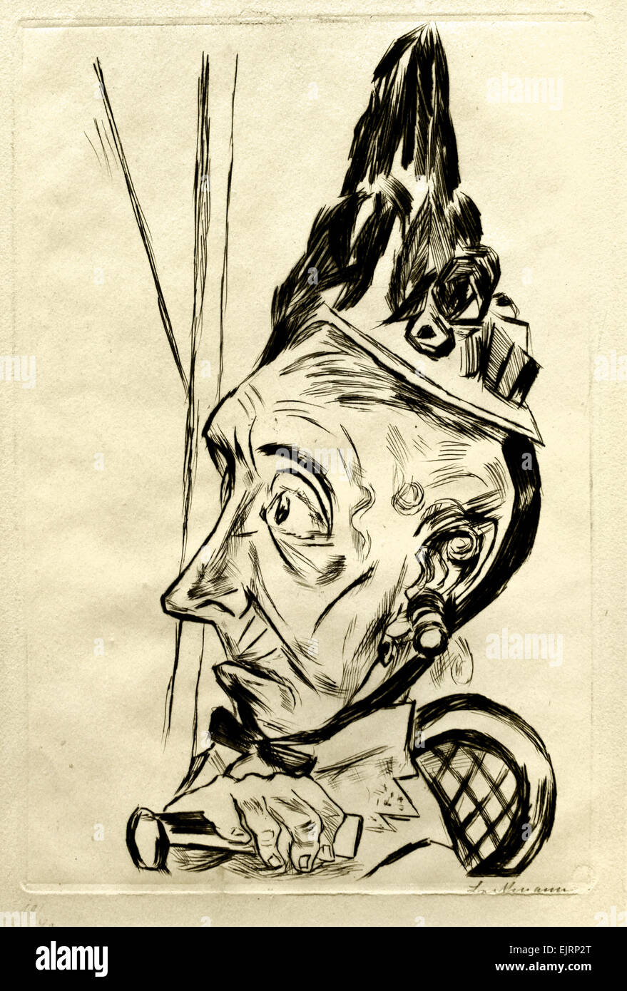 Vecchia donna con carattere Cloche Hat - vecchia donna con carattere Cloche Hat 1920 Max Beckmann 1884-1950 il tedesco in Germania Foto Stock