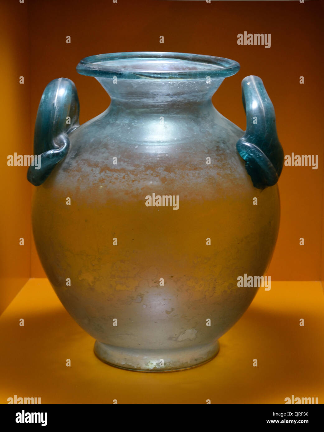 Urna di vetro 1-2 romana secolo - Tedesco Germania ( Grave sepoltura tomba ) Foto Stock
