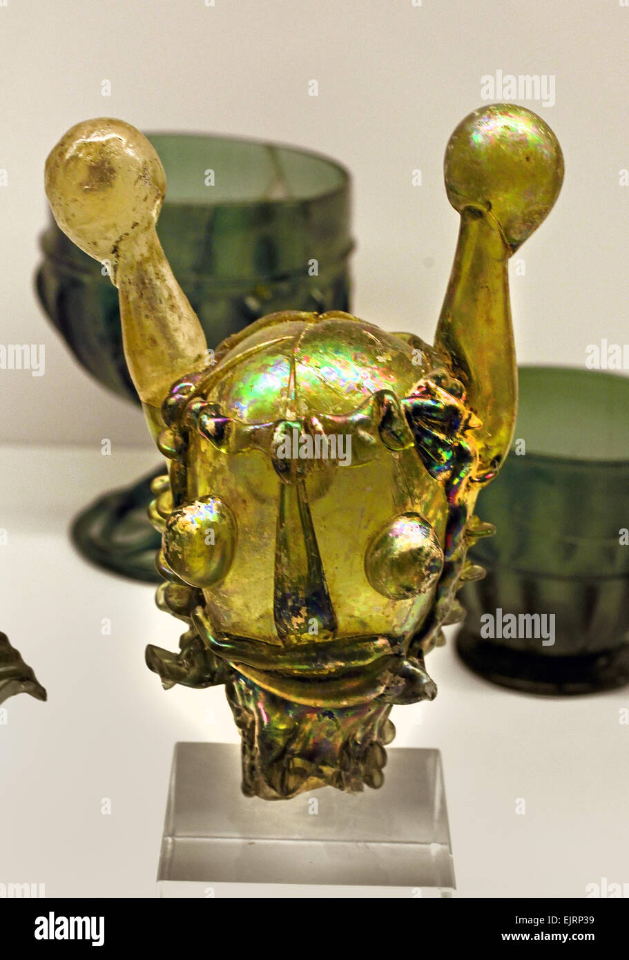 Narrenkopf (Jester Fool Nar head) 16th secolo Mainz vetro tedesco Germania Foto Stock