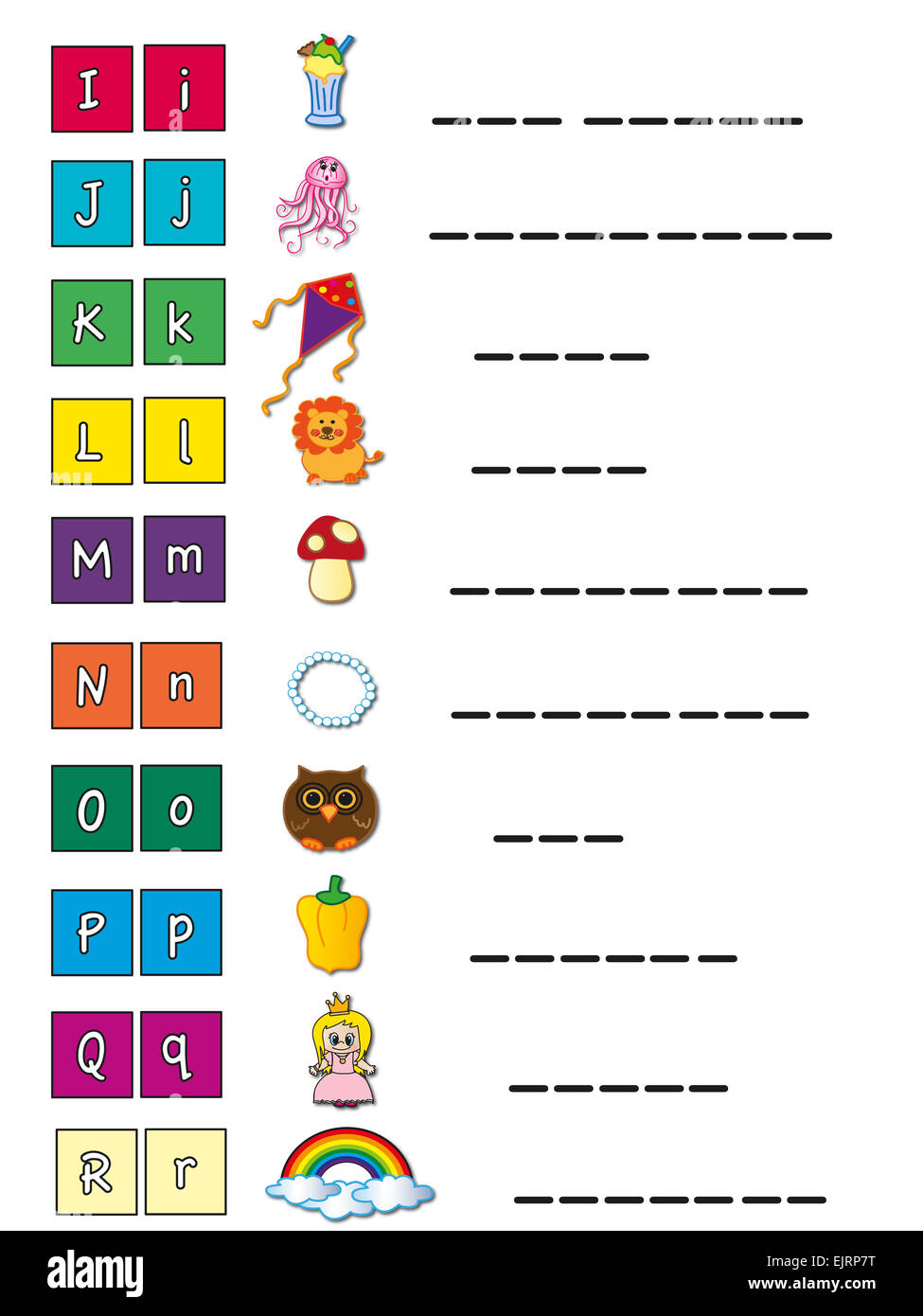 Illustrazione dell'alfabeto di simboli Foto Stock