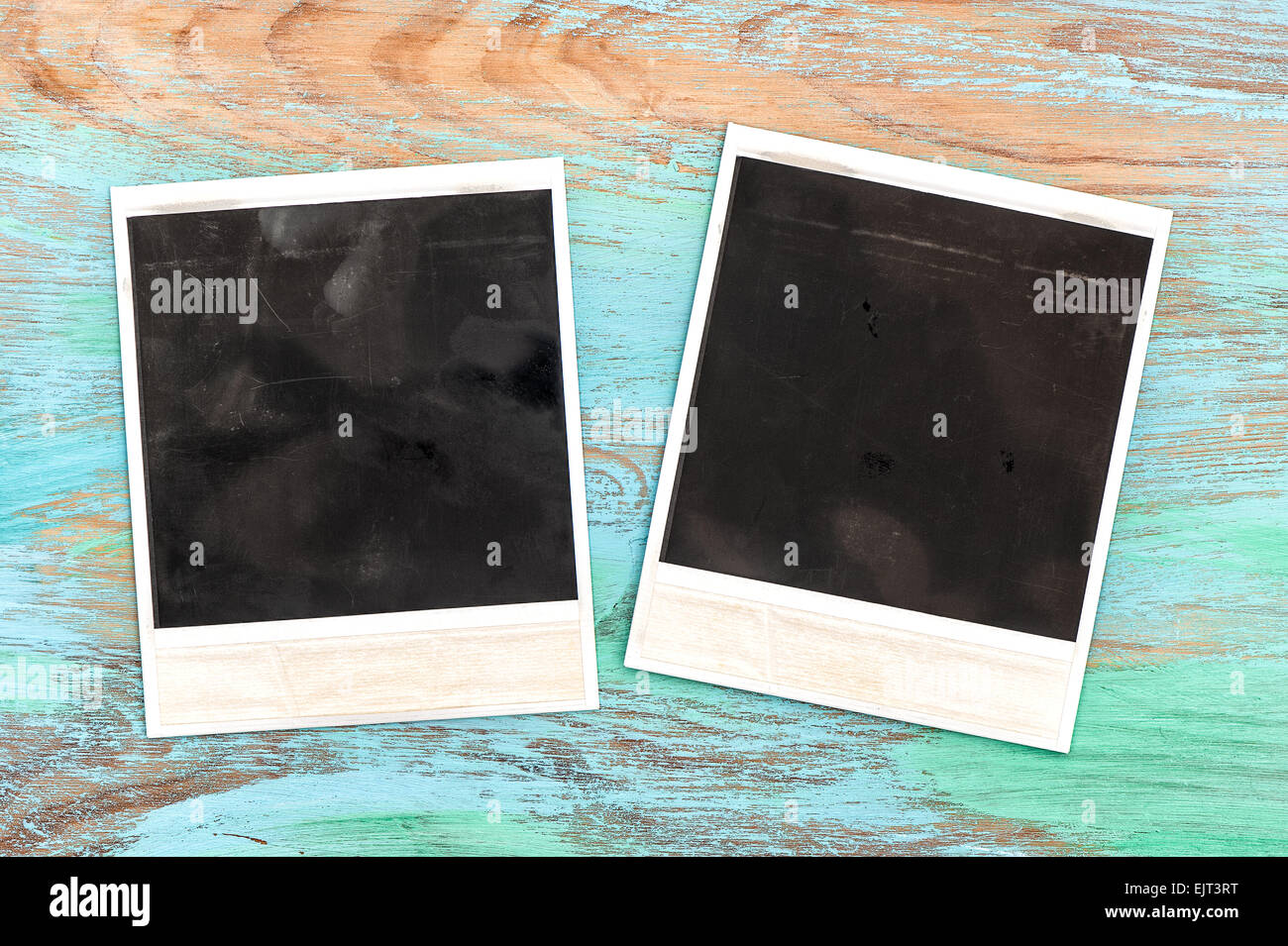 In stile vintage foto su telai in legno rustico sfondo. Texture graffiato Foto Stock