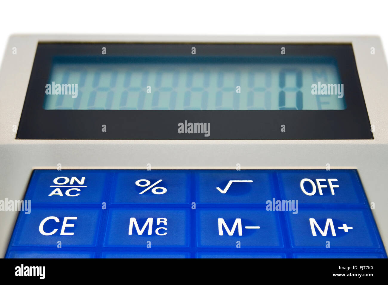 Calcolatrice da tavolo su sfondo bianco Foto Stock