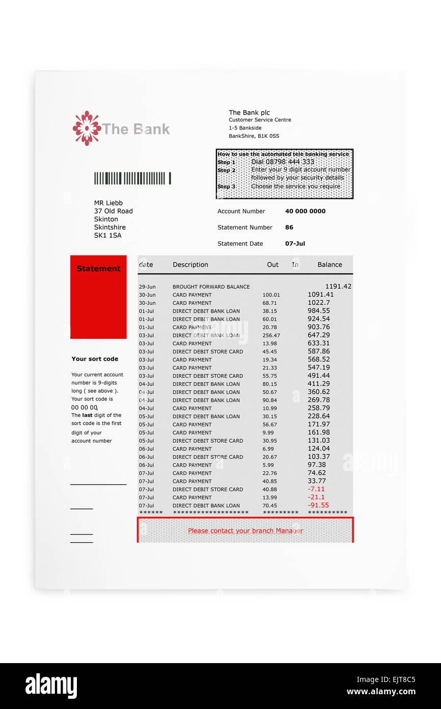 Banca e della carta di credito Foto Stock