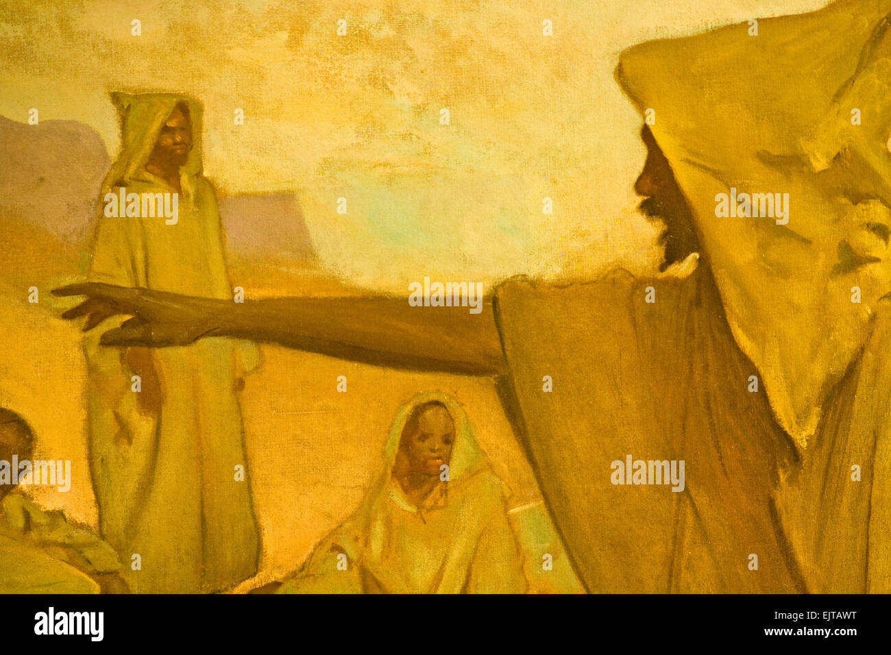 Africa pittura beduino nella grande sala della Biblioteca del Congresso a Washington DC. Foto Stock