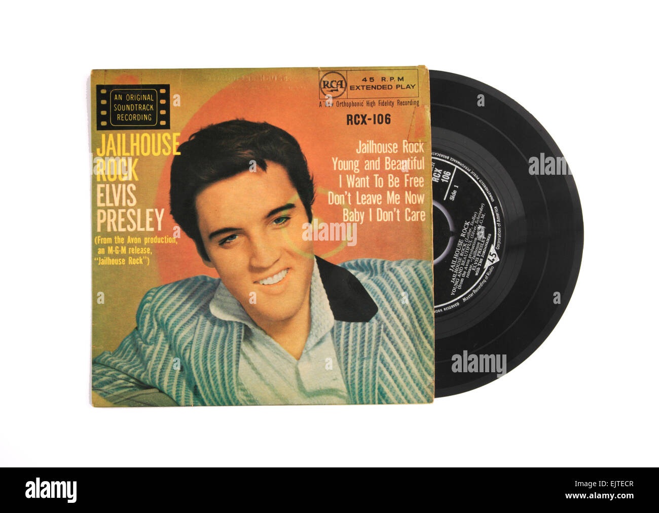 Jailhouse Rock extended play record dotate di Elvis Presley Foto Stock