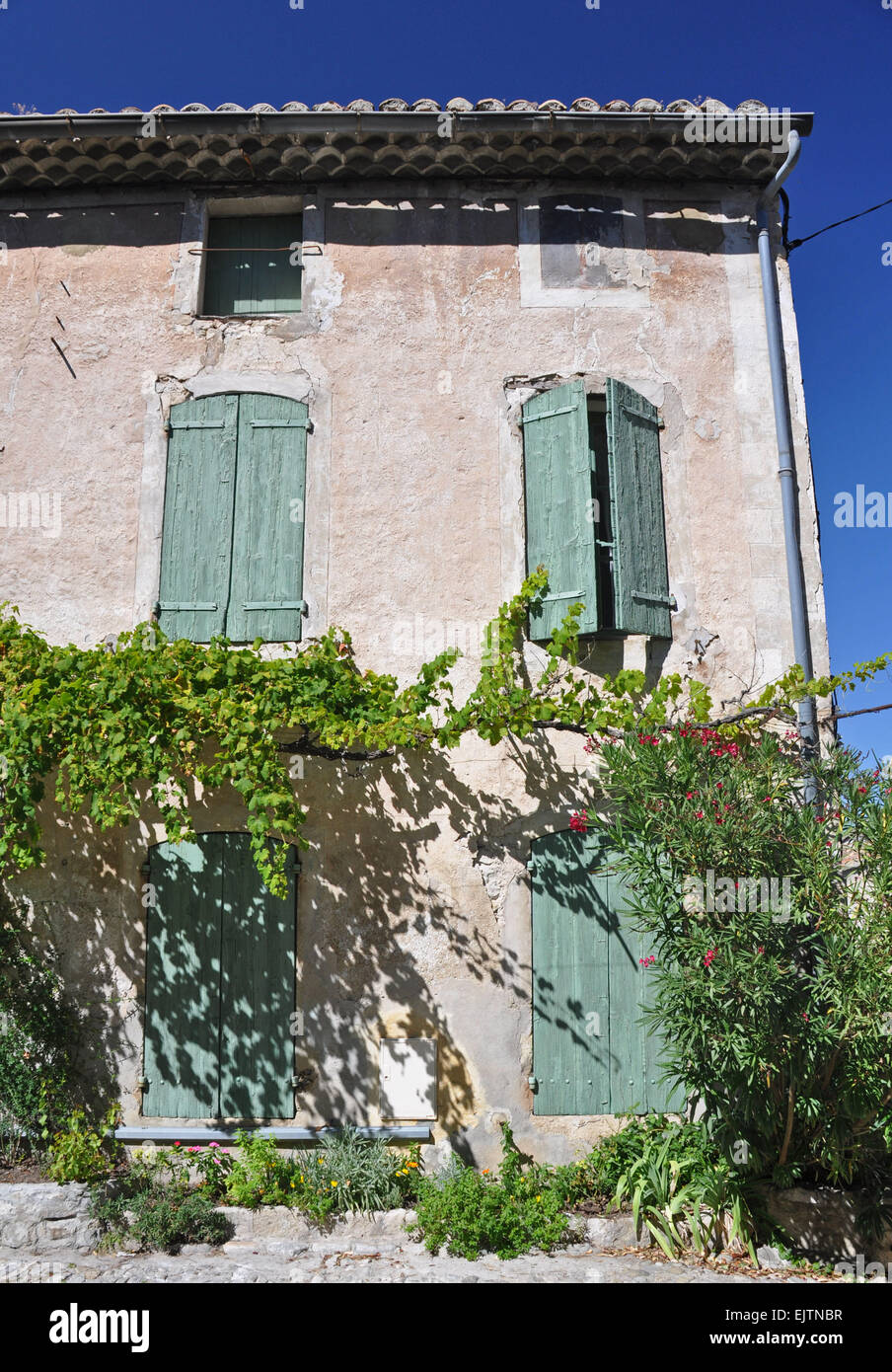 Casa Tradizionale in ( Haute-Ville) città medievale a Vaison La Romain, nel Vancluse, Provenza, Francia. Foto Stock