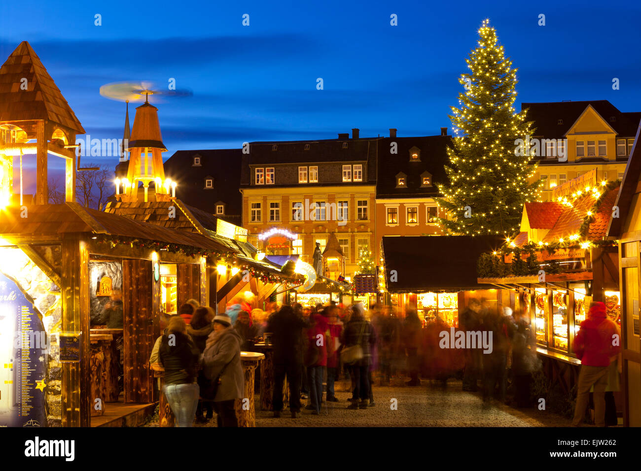Mercato di Natale, Annaberg-Buchholz, Bassa Sassonia, Germania Foto Stock