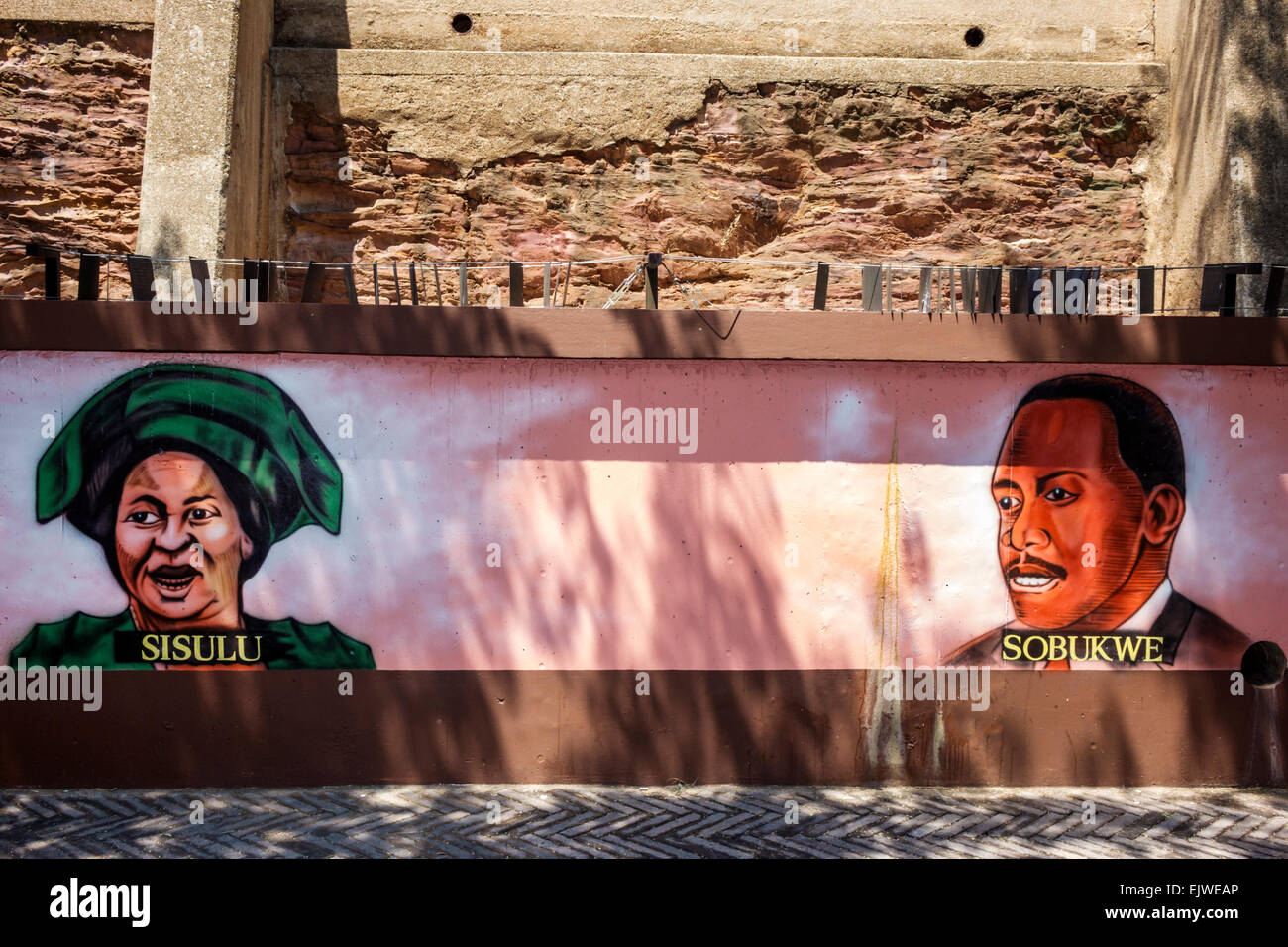 Johannesburg Sud Africa,Braamfontein,Constitution Hill Museum,Palazzo della Corte costituzionale,Albertina Sisulum,Robert Sobukwe,leader anti-apartheid,m Foto Stock