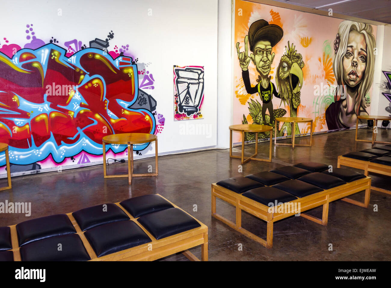 Johannesburg Sud Africa,African Joubert Park,Johannesburg Art Gallery,JAG,museo d'arte,mostra collezione,arte,graffiti,Tag for Foto Stock