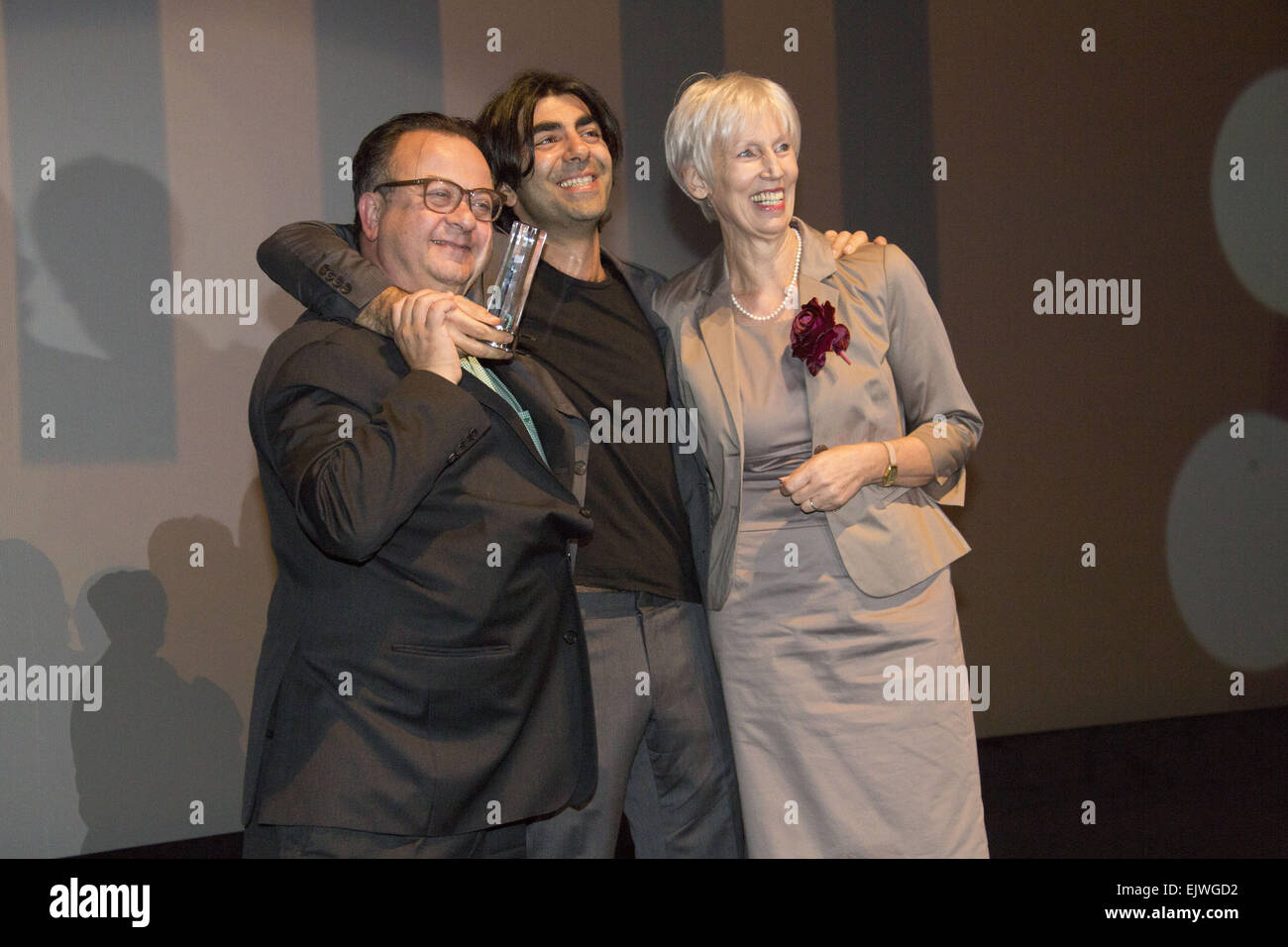 Filmfest Hamburg 2014 - Presentazione del 'Douglas Sirk Award" presso il CinemaxX movie theater dotato: Albert Wiederspiel,Fatih Akin,Barbara Kisseler dove: Amburgo, Germania Quando: 27 Set 2014 Foto Stock