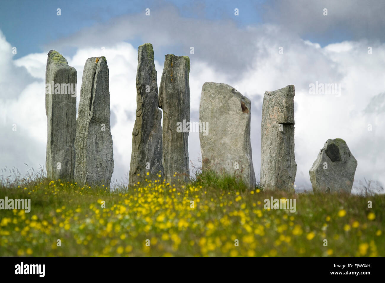 Callanais pietre permanente o di callanish neolitico Età del bronzo site Foto Stock