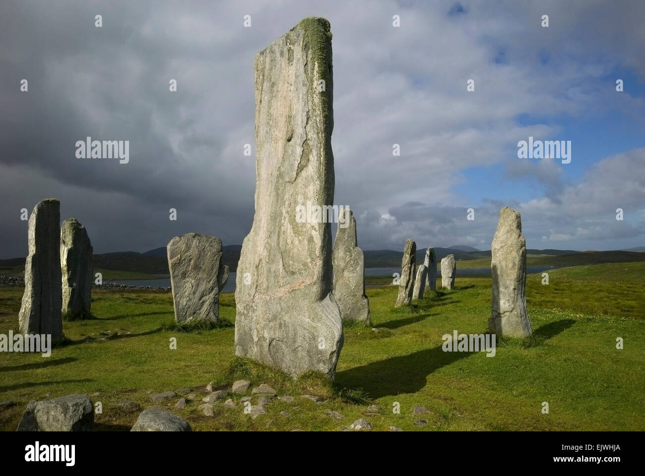 Callanais pietre permanente o di callanish neolitico Età del bronzo site Foto Stock