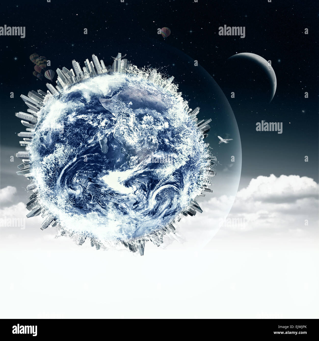 Abstract Terra vista nel cielo nuvoloso. La NASA Immagini utilizzate Foto Stock