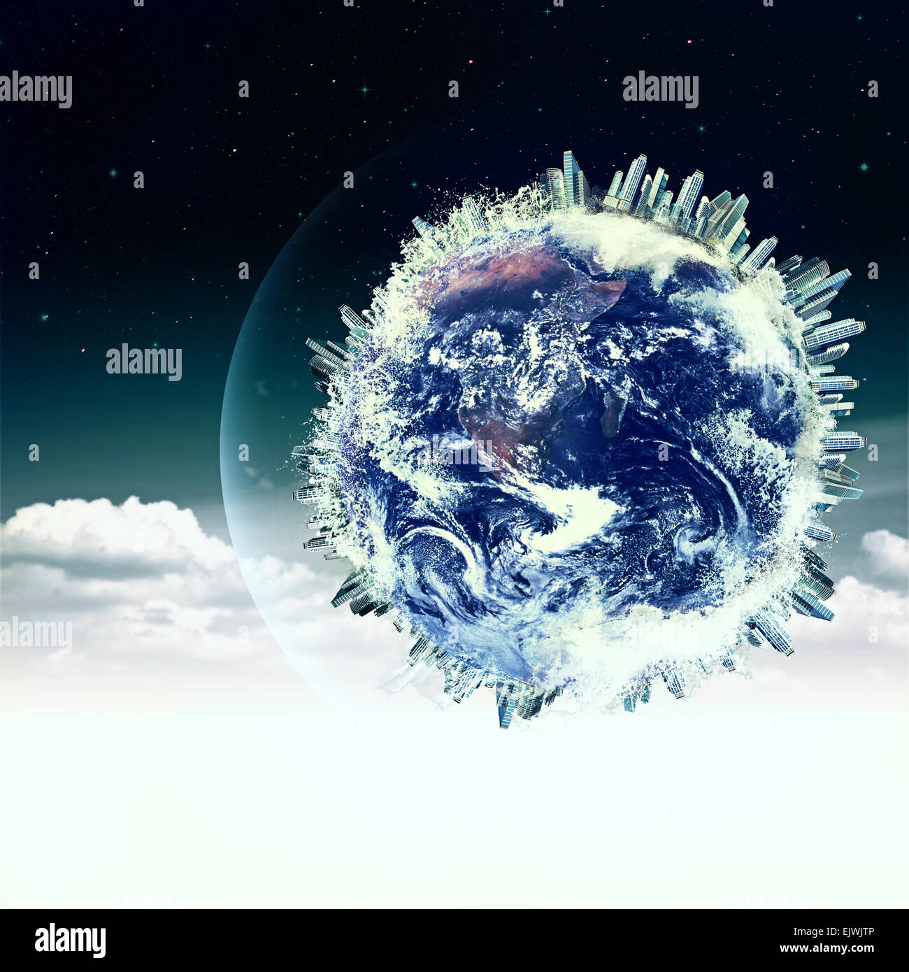 Abstract Terra vista nel cielo nuvoloso. La NASA Immagini utilizzate Foto Stock