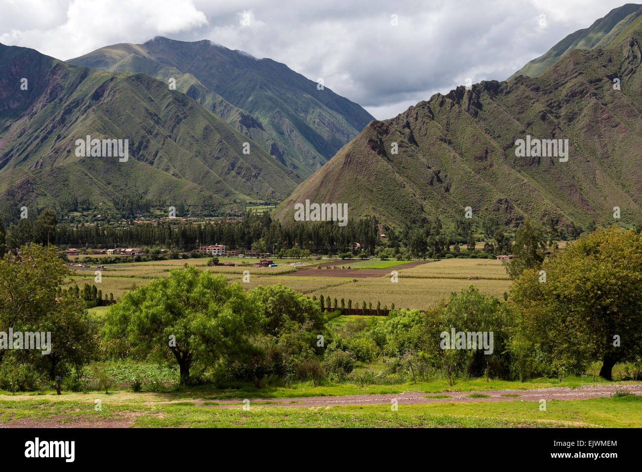 Il Perù. Valle di Urubamba, montagne delle Ande. Foto Stock