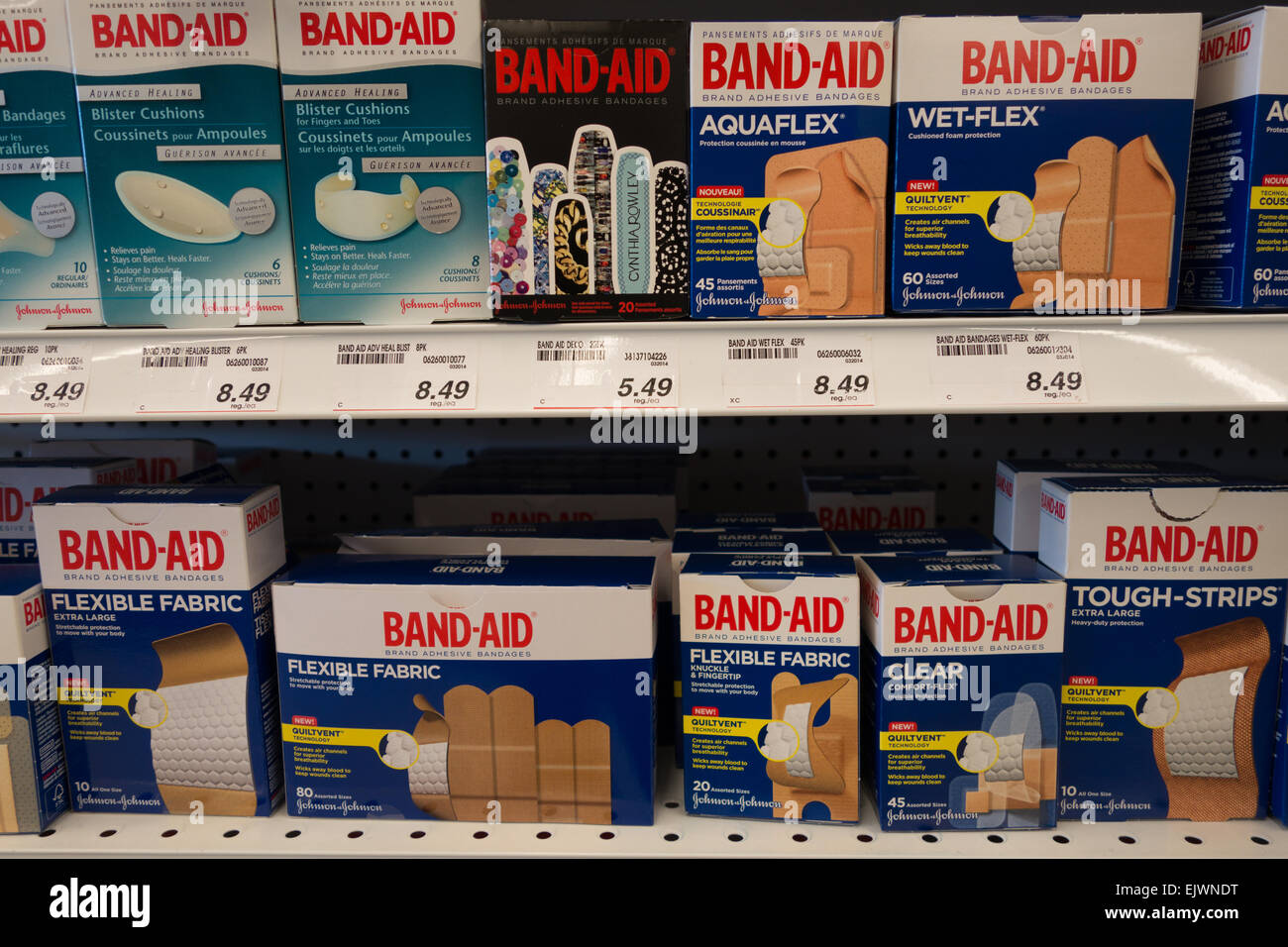 Bendaggio bandaid bende Foto Stock