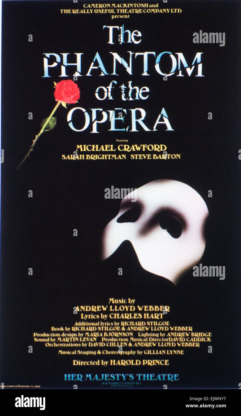 'Il Fantasma dell'opera' poster del filmato Foto Stock