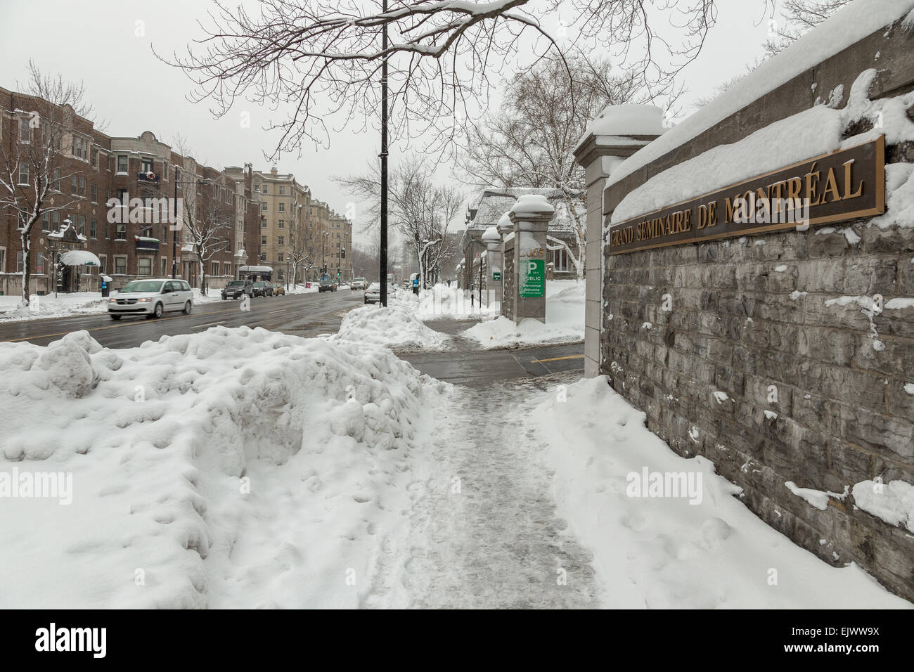 Inverno e neve in Montreal, Canada Foto Stock