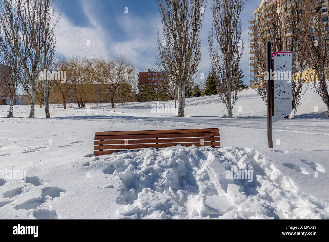 Inverno e neve in Montreal, Canada Foto Stock