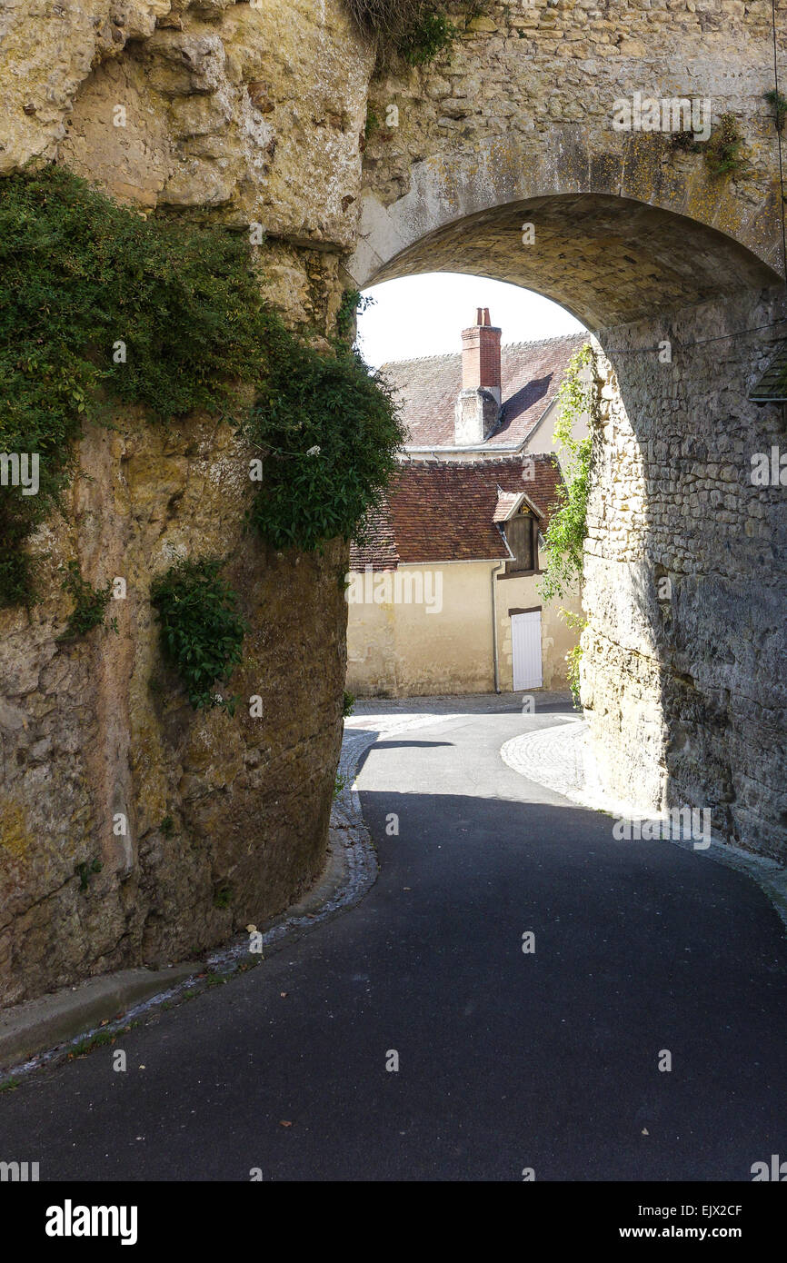 Chateau Montrésor, e il villaggio di Loire Vally, Francia Foto Stock