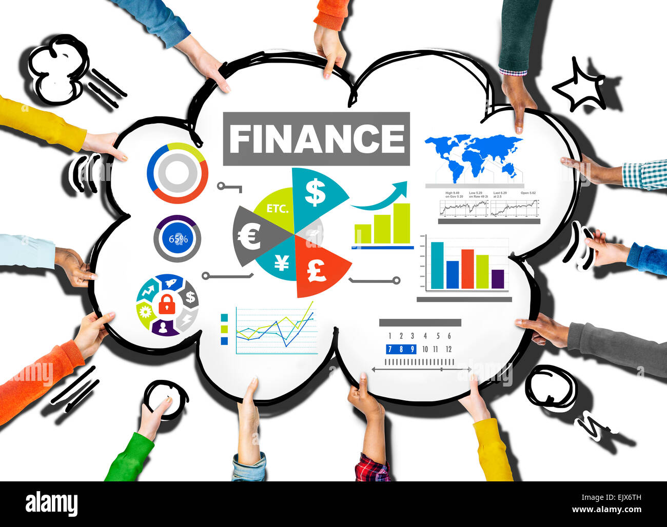 Finanziare il grafico a barra del grafico fondi di investimento Concetto aziendale Foto Stock