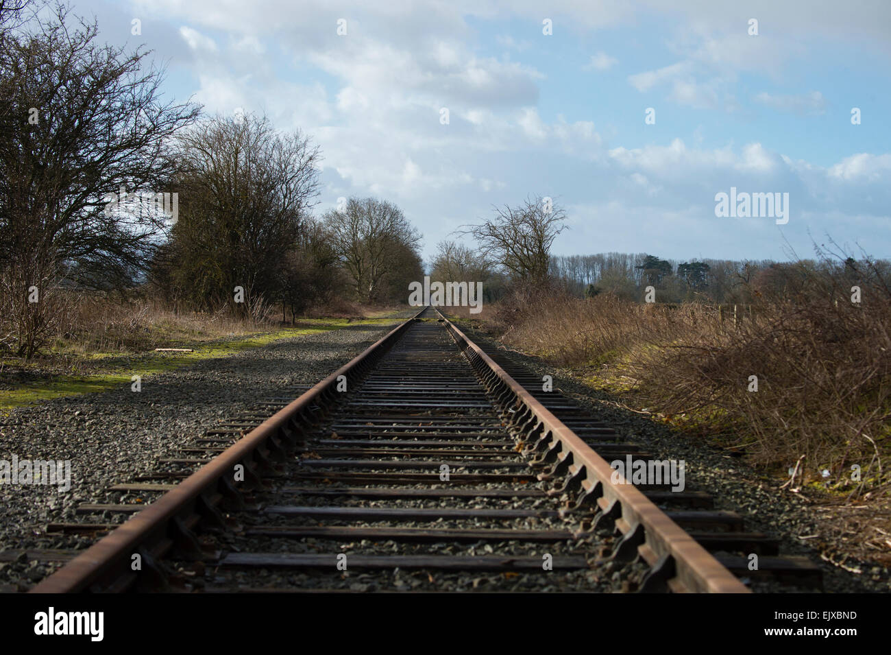Patrimonio Cambriano Ferrovie Project - in disuso la linea ferroviaria, Oswestry, Shropshire, Inghilterra, Regno Unito Foto Stock