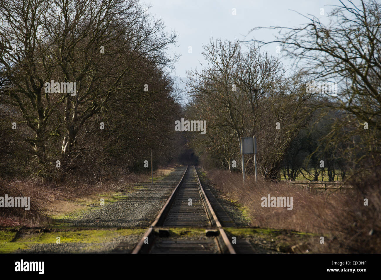 Patrimonio Cambriano Ferrovie Project - in disuso la linea ferroviaria, Oswestry, Shropshire, Inghilterra, Regno Unito Foto Stock