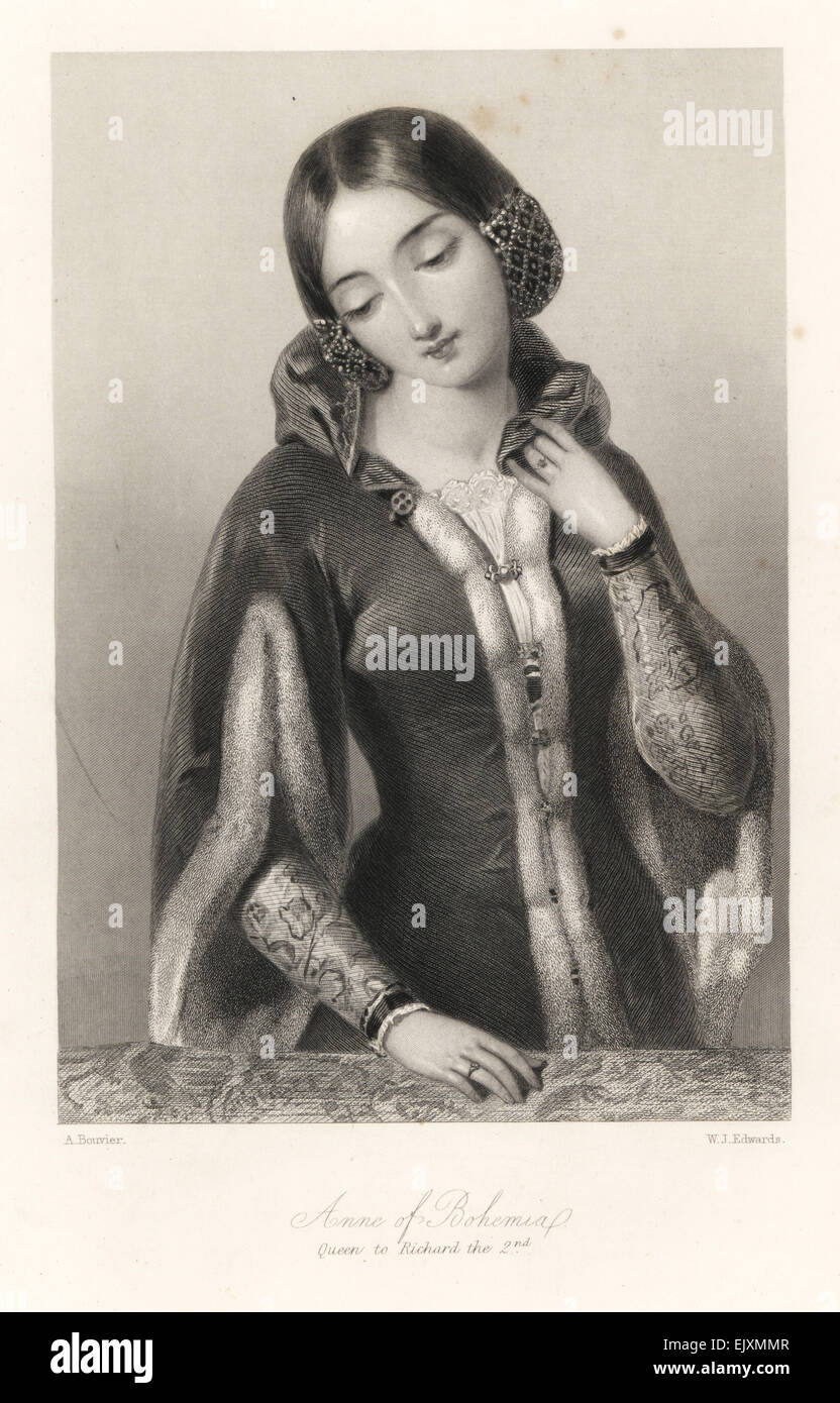 Anna di Boemia, regina del re Richard II d'Inghilterra. Foto Stock