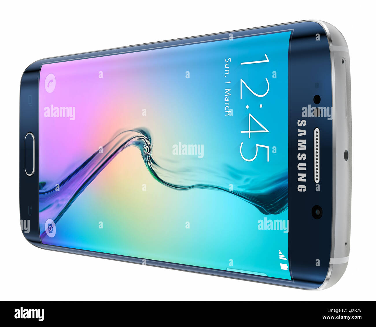 Samsung Galaxy S6 Bordo è il primo dispositivo con doppio vetro curvo display. Foto Stock