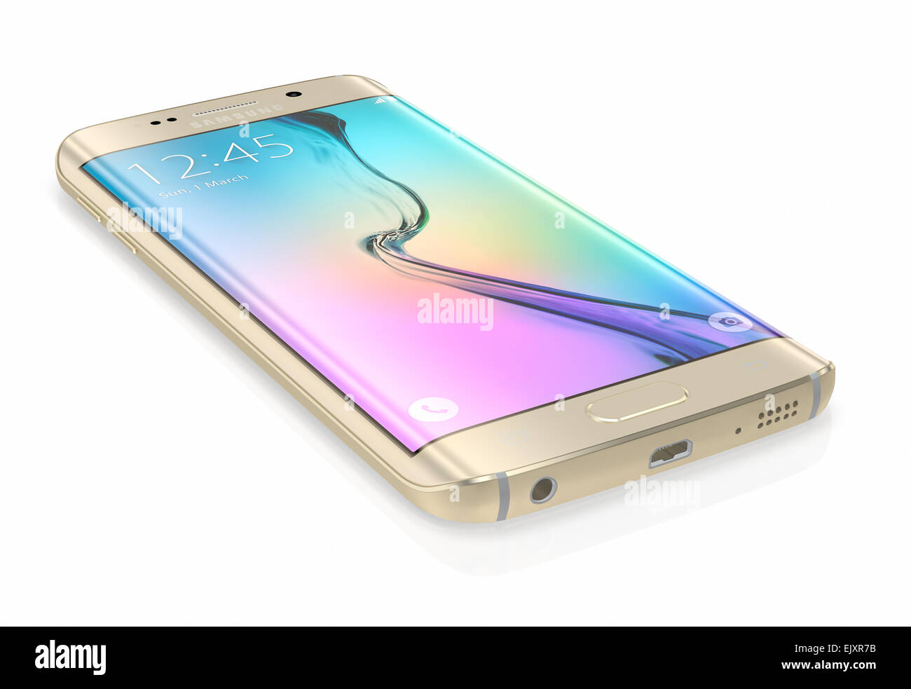 Samsung Galaxy S6 Bordo è il primo dispositivo con doppio vetro curvo display Foto Stock