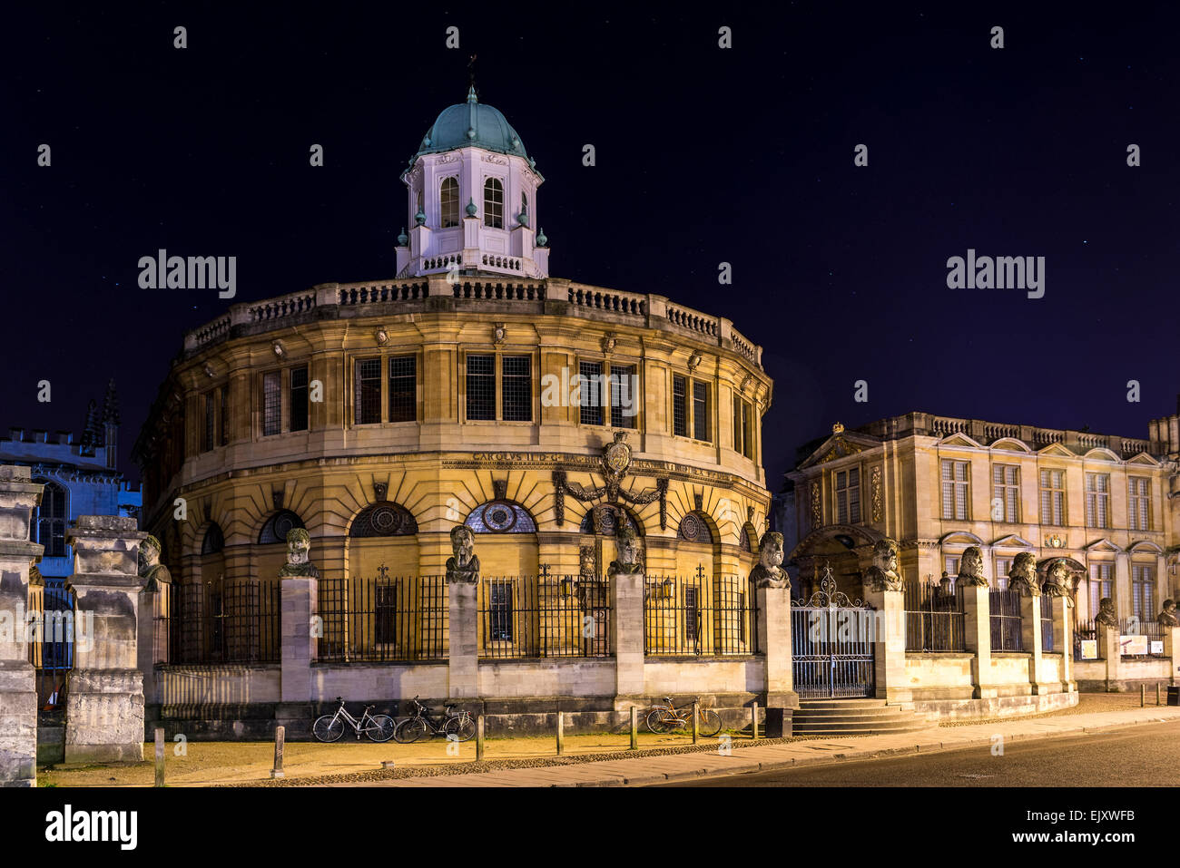 Il Sheldonian Theatre è un edificio di Oxford University utilizzato per concerti e cerimonie di premiazione, disegnato da Christopher Wren Foto Stock