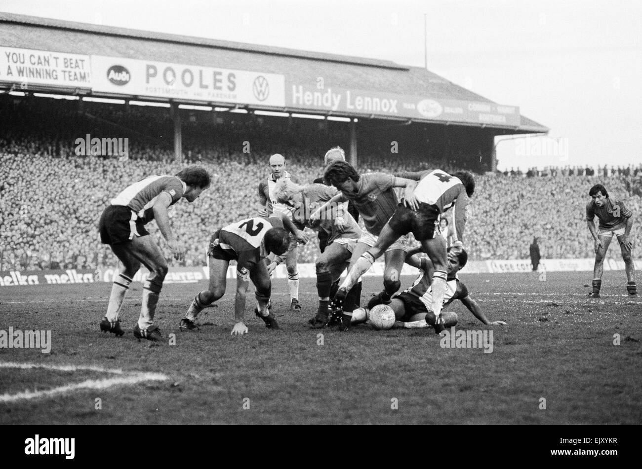 FA Cup il quinto round tie. Portsmouth 0 v. Southampton 1. Il 29 gennaio 1984. Foto Stock