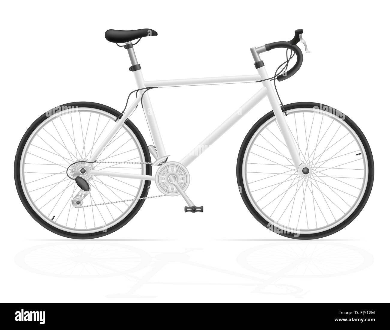 Road bike con cambio di marcia illustrazione isolati su sfondo bianco Foto Stock