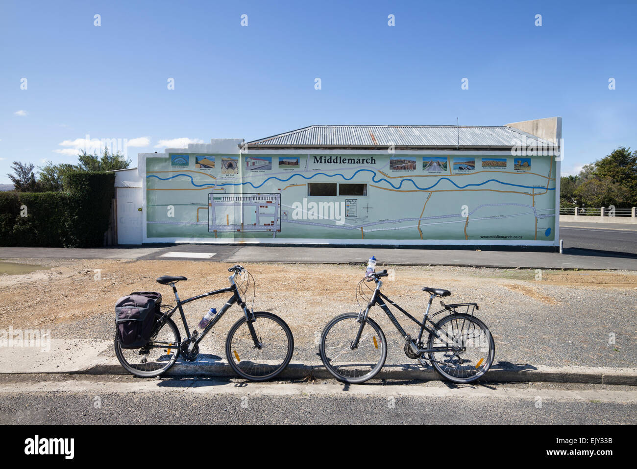 Escursioni in bicicletta intorno Middlemarch, regione di Otago, South Island, in Nuova Zelanda. Foto Stock