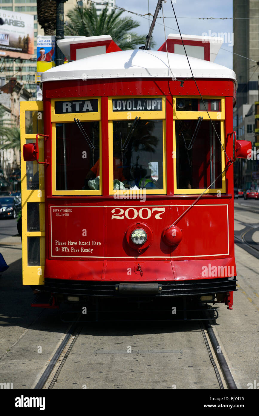 Red RTA trasporto auto trasporto motorizzato elettrico i turisti del quartiere francese di new orleans turismo aggirare RM USA Foto Stock