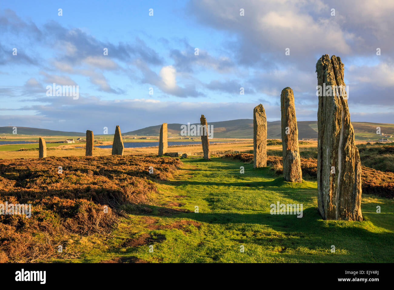 L'anello di Brodgar cerchio di pietra sulla terraferma Orkney. Foto Stock