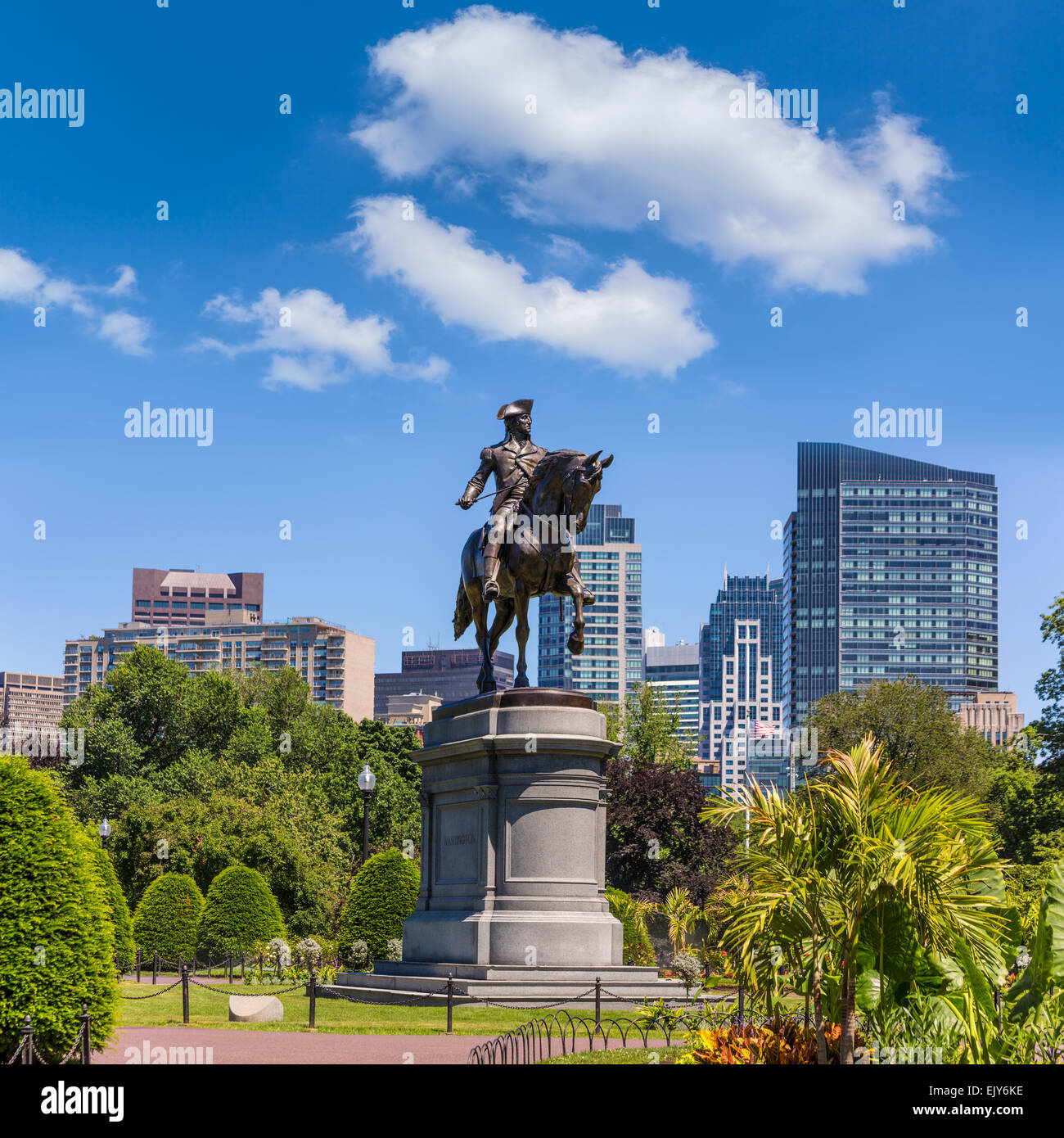 Boston Common George Washington Monument presso il Massachusetts USA Foto Stock