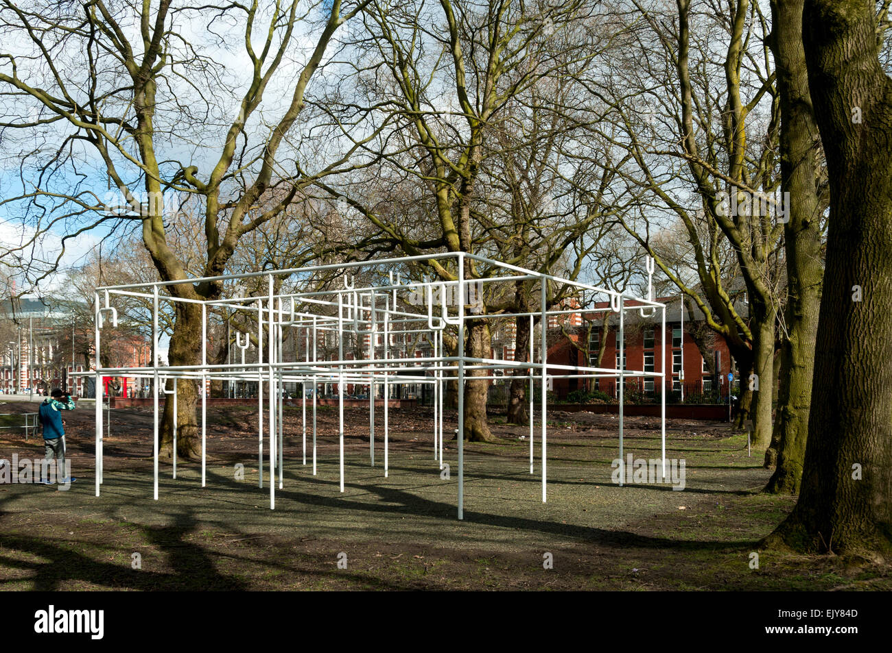 'Albero ippocratica'', una scultura da Christine Borland, 2015. Whitworth Park, Oxford Road, Manchester, Inghilterra, Regno Unito Foto Stock