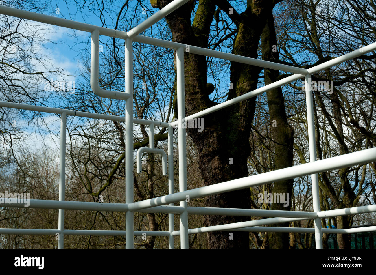 'Albero ippocratica'', una scultura da Christine Borland, 2015. Whitworth Park, Oxford Road, Manchester, Inghilterra, Regno Unito Foto Stock