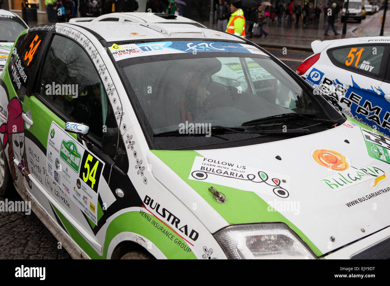 Belfast Regno Unito. 2 aprile 2015 circuito dell Irlanda raly, Belfast. Credito: Bonzo Alamy/Live News Foto Stock