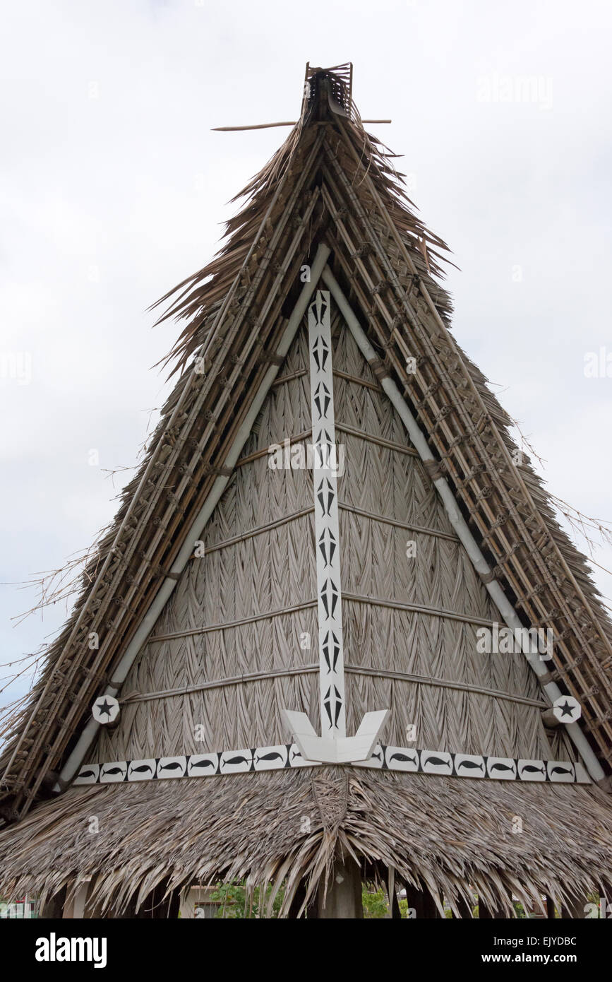 Gli uomini della casa di Isola di Yap, Stati Federati di Micronesia Foto Stock